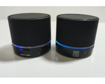 Pack of 2 Gen Tek IS3 Bluetooth Wireless Black Portable LED Speaker